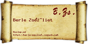 Berle Zsüliet névjegykártya